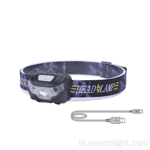 Headlamp senter isi ulang LED yang ringan